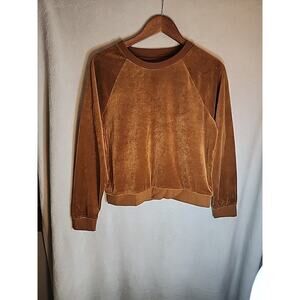 Classic Women's Velvet Pullover Sweater - Camel Brown